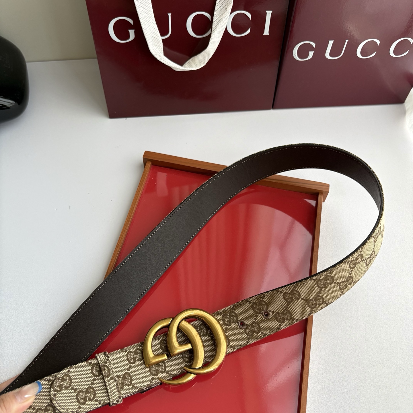 Gucci 经典原单品质，印花织布面搭配原版平纹底，精品铜扣，精工制作，细节看图，实物拍摄，高端奢华，宽度4.0cm