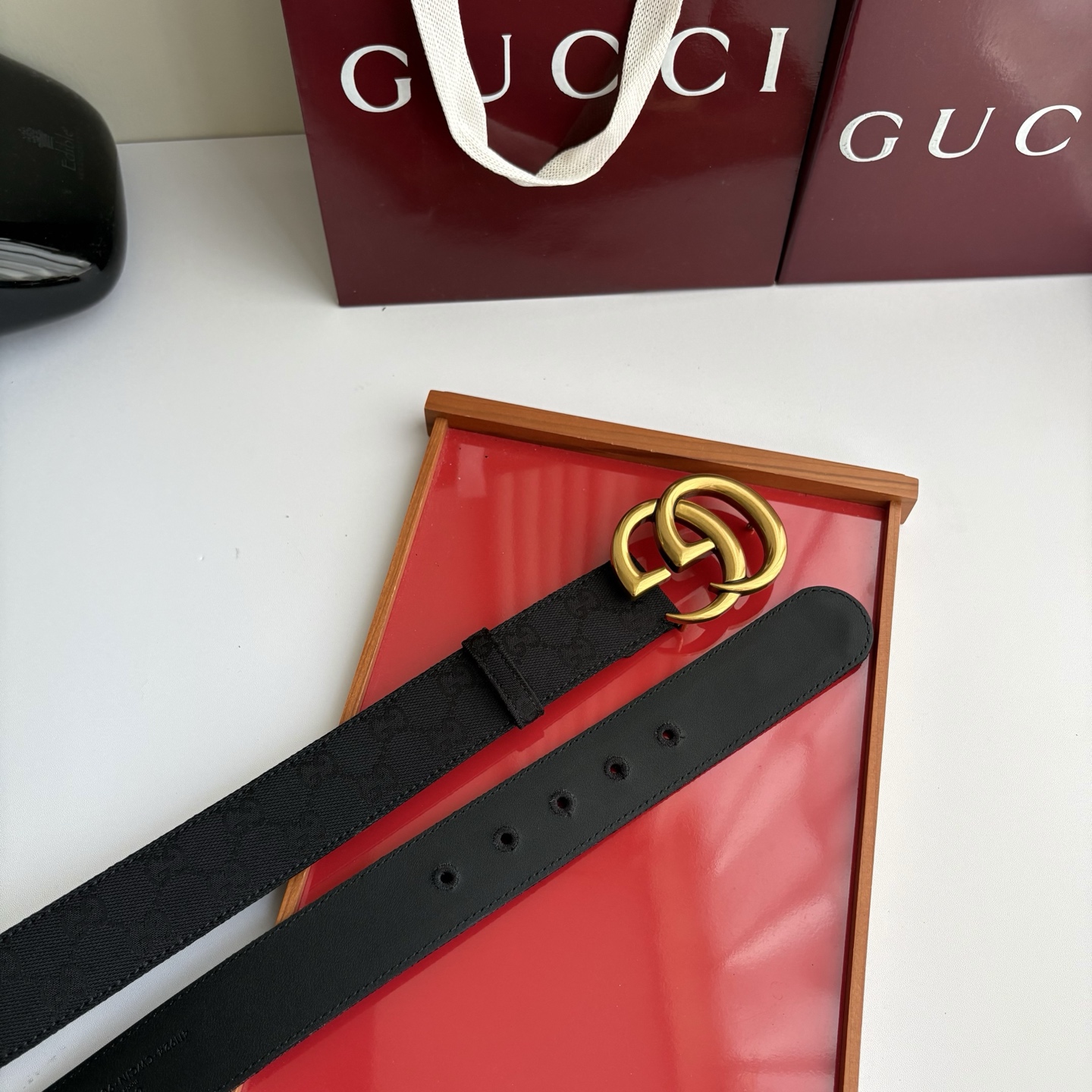 Gucci 经典原单品质，印花织布面搭配原版平纹底，精品铜扣，精工制作，细节看图，实物拍摄，高端奢华，宽度4.0cm