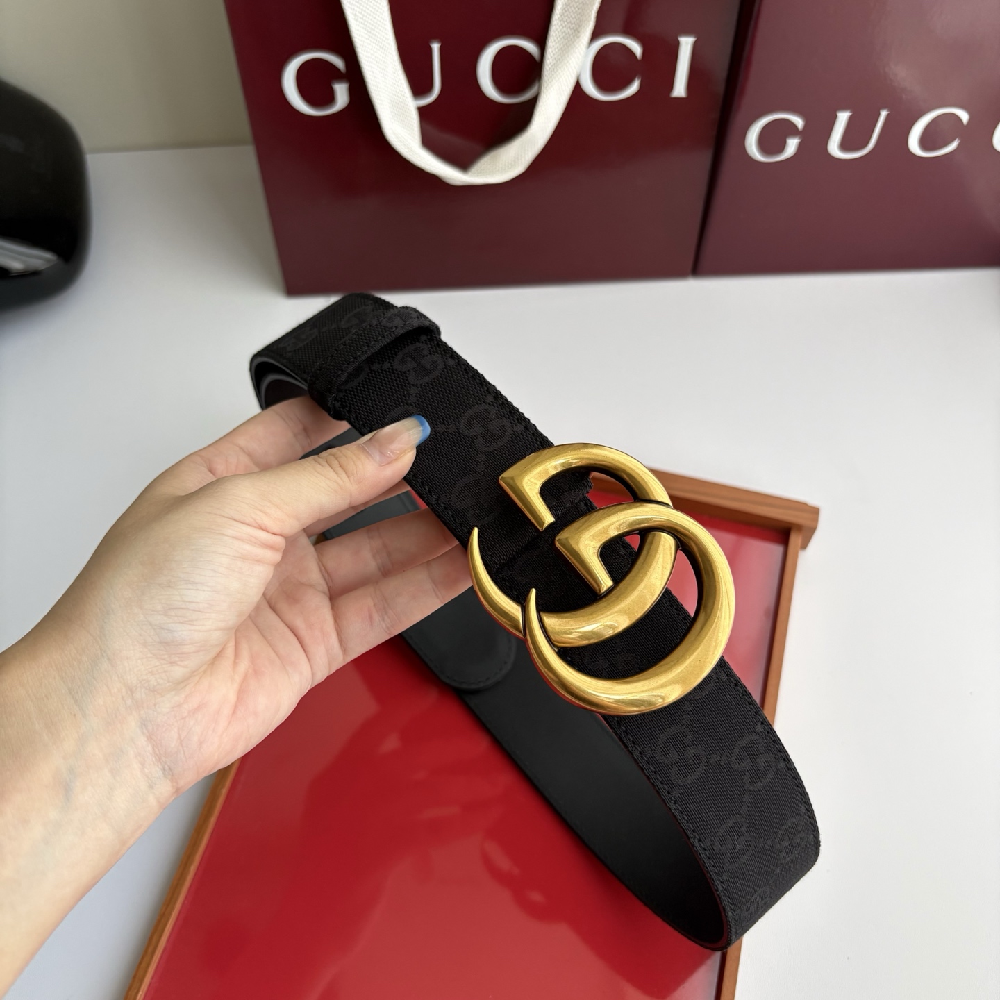 Gucci 经典原单品质，印花织布面搭配原版平纹底，精品铜扣，精工制作，细节看图，实物拍摄，高端奢华，宽度4.0cm