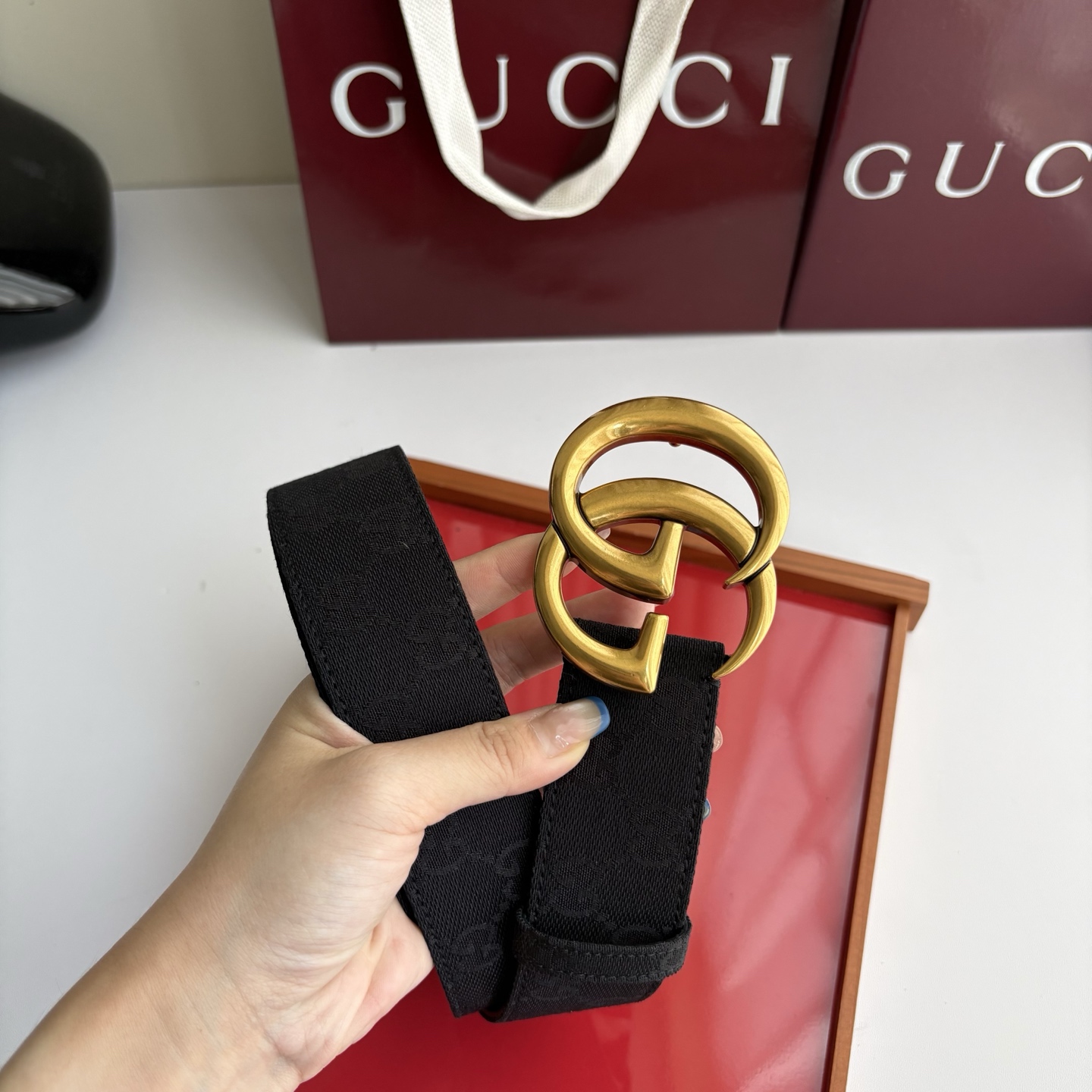 Gucci 经典原单品质，印花织布面搭配原版平纹底，精品铜扣，精工制作，细节看图，实物拍摄，高端奢华，宽度4.0cm