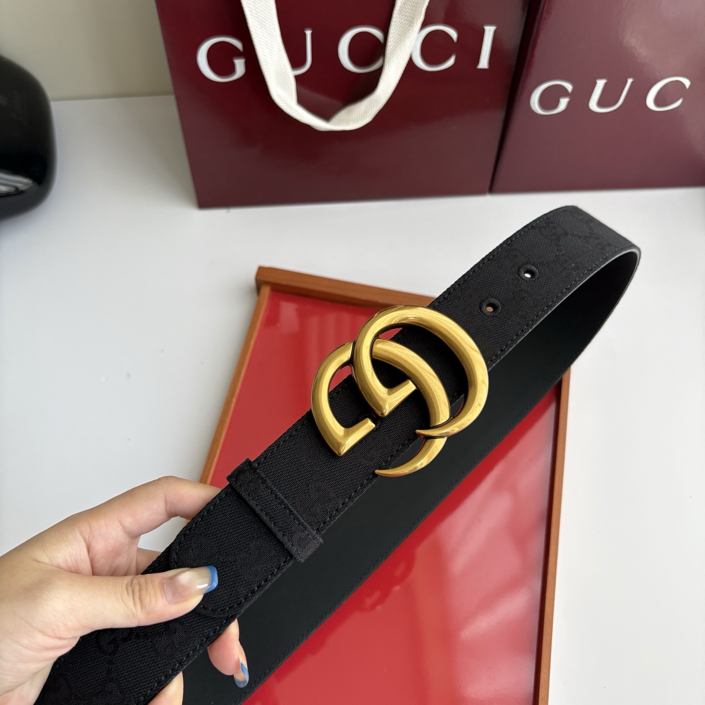 Gucci 经典原单品质，印花织布面搭配原版平纹底，精品铜扣，精工制作，细节看图，实物拍摄，高端奢华，宽度4.0cm