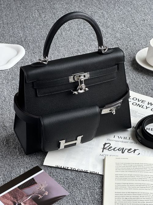 Hermès Kelly 25, Kelly Belt, and Constance Belt Bag Set - Black Leather 1 Hermès Kelly 25, Kelly Belt, and Constance Belt Bag Set - Black Leather