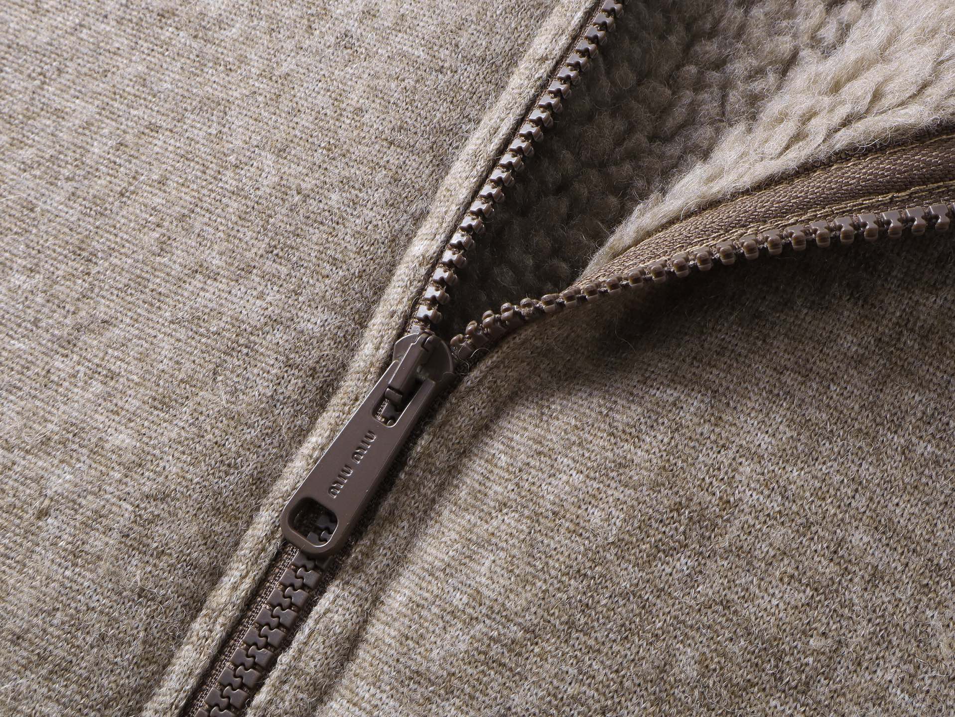 Miu Miu Women's Shearling Jacket Wool Blend Melange Brown Size 38 40 42 7 i1760284314296 5327 0 5