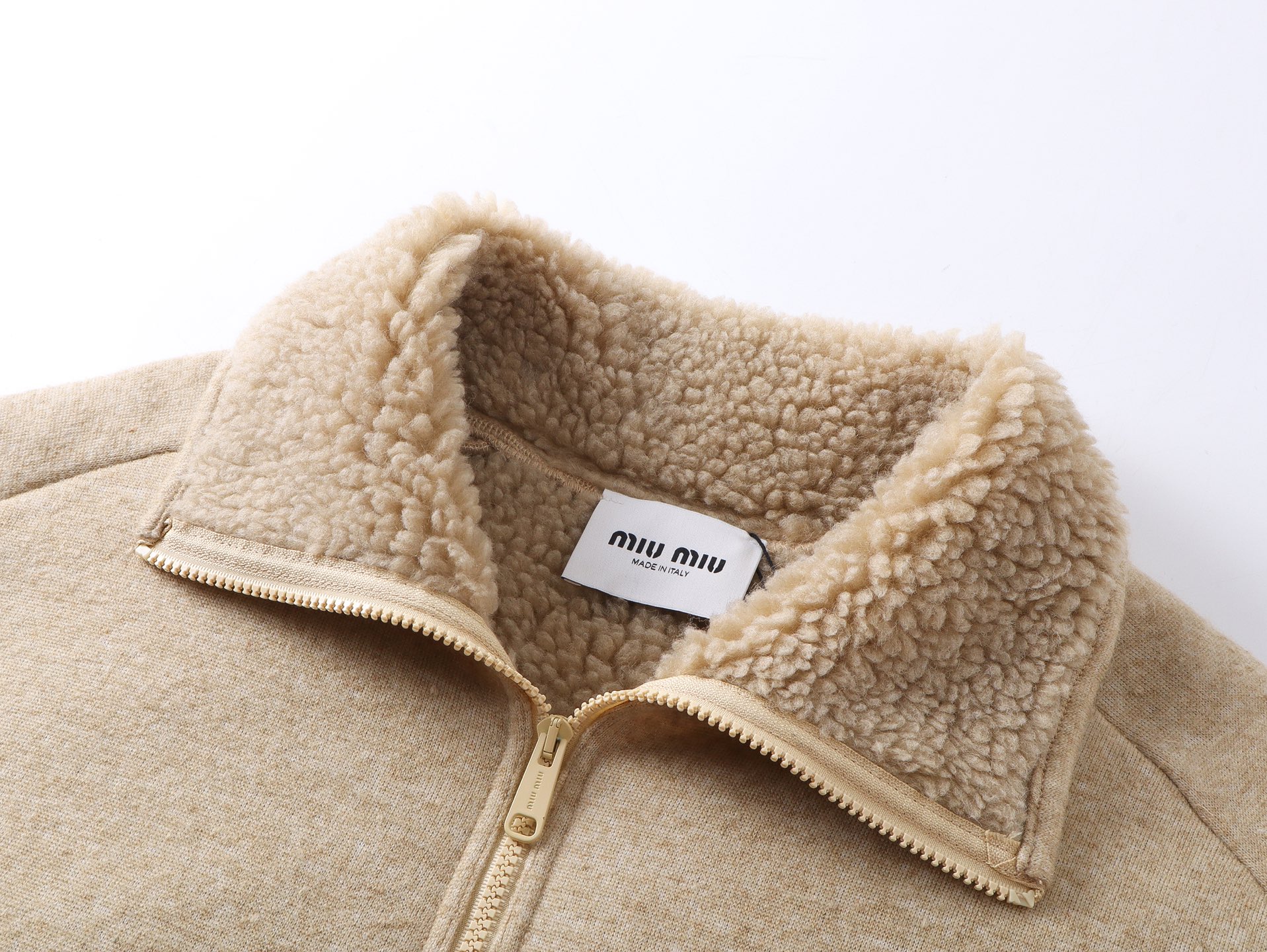 Miu Miu Women's Shearling Wool-Blend Jacket | Melange Lambswool Outerwear 5 i1760284337904 506 0 3