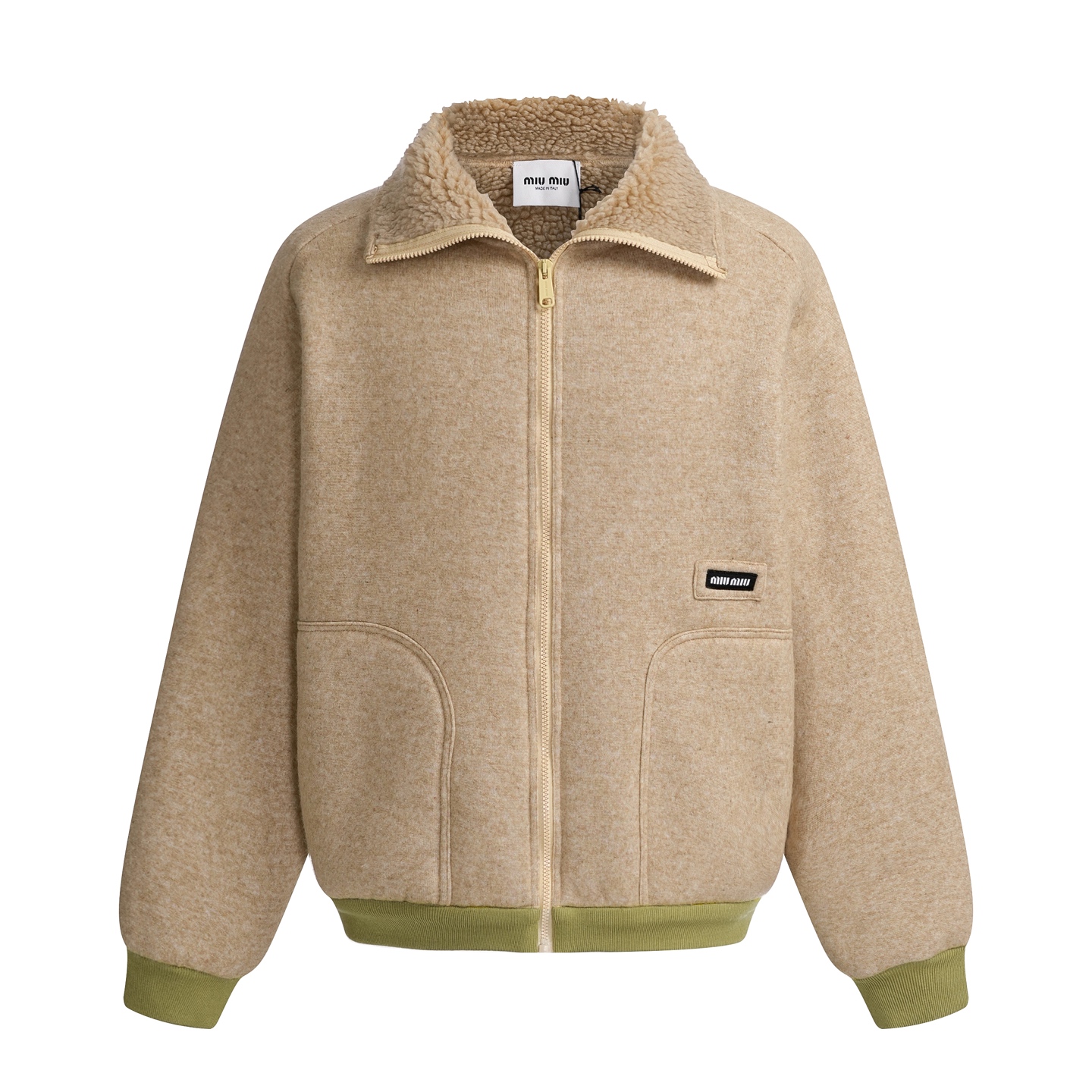 Miu Miu Women's Shearling Wool-Blend Jacket | Melange Lambswool Outerwear 2 i1760284762631 2140 0 5