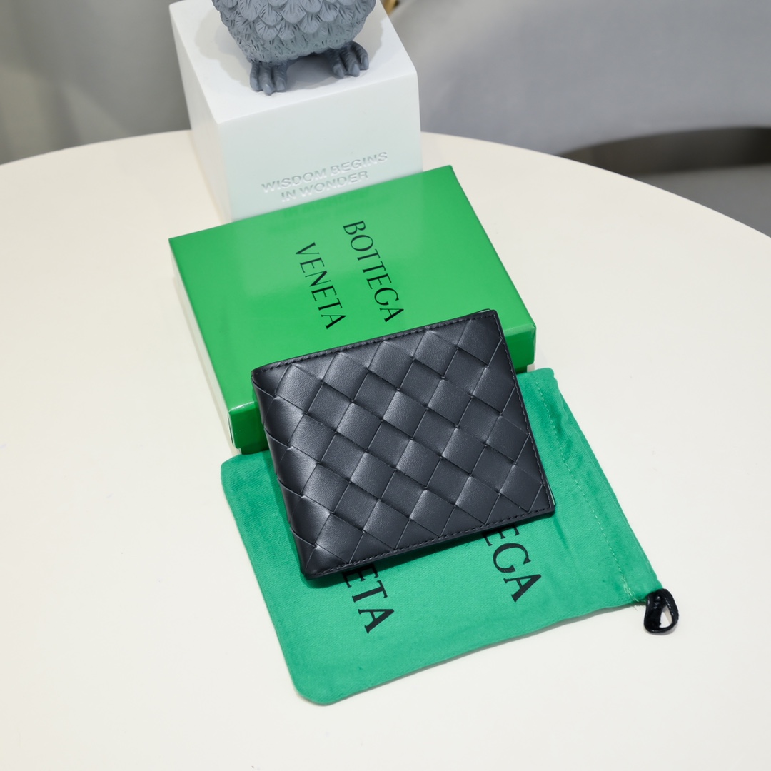 Bottega Veneta 牛皮 宽编 短夹