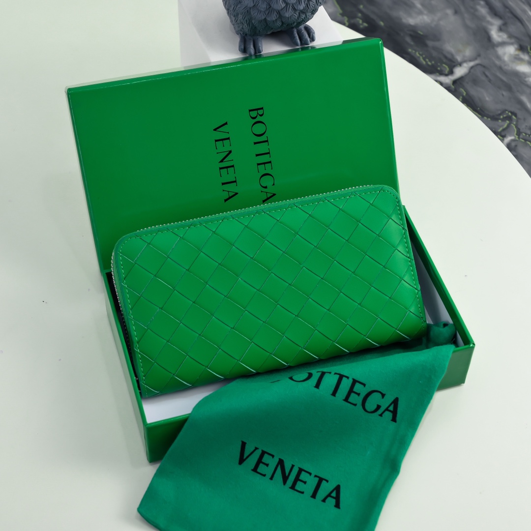 Bottega Veneta плетёный длинный кошелёк на молнии