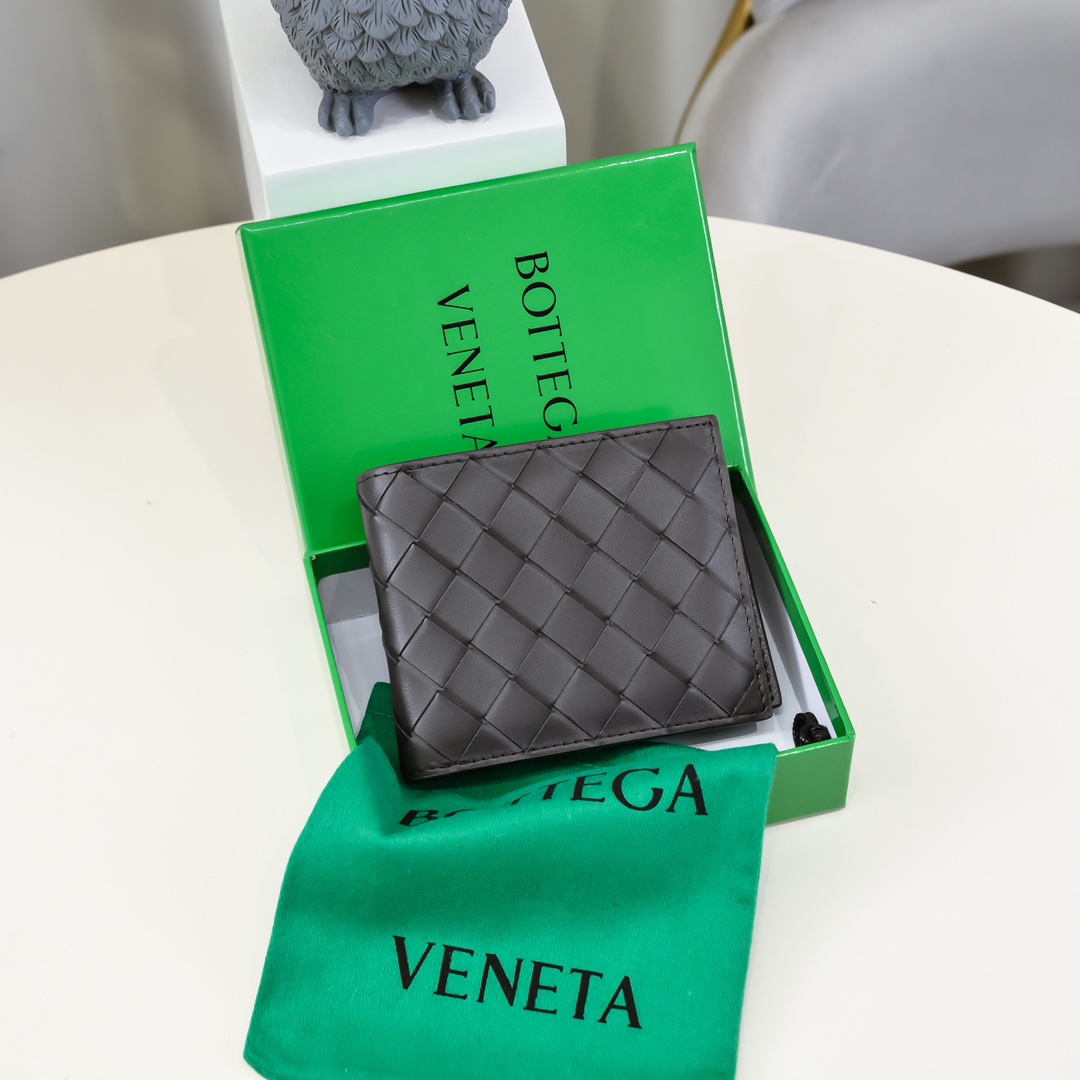 Bottega Veneta 胎牛皮 宽编 短夹 零钱袋