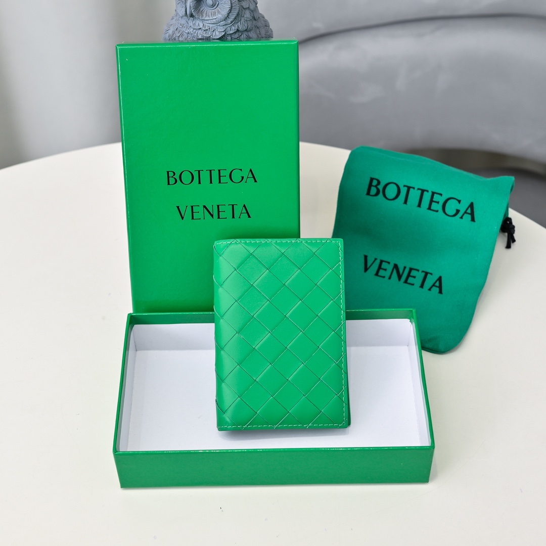 Bottega Veneta Leather Woven Passport Holder