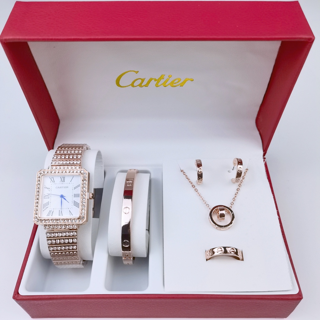 Cartier Pavé Diamond Five-Piece Set - Comprehensive
