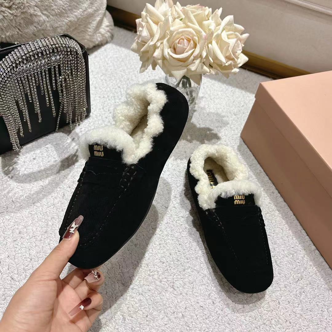 MiuMiu/Mum 25ss Fall Winter Shoe: Stylish, Sweet, Salty, Cowhide & Wool, Sizes 35-39, Price $624 - 图片 4