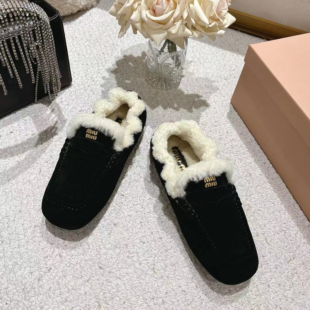 MiuMiu/Mum 25ss Fall Winter Shoe: Stylish, Sweet, Salty, Cowhide & Wool, Sizes 35-39, Price $624 - 图片 2