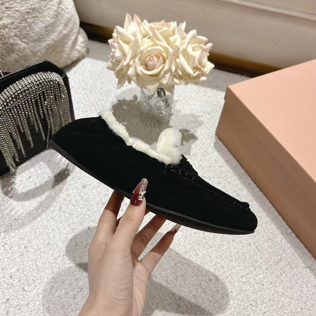 MiuMiu/Mum 25ss Fall Winter Shoe: Stylish, Sweet, Salty, Cowhide & Wool, Sizes 35-39, Price $624 - 图片 6