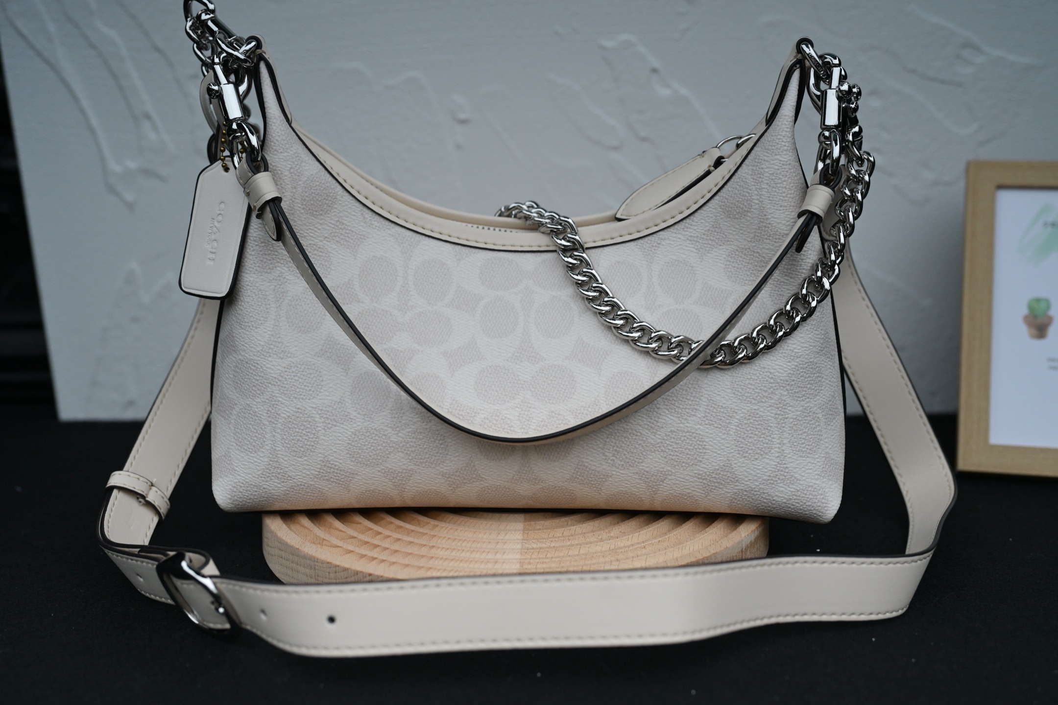 CAM26 Juliet 经典焦糖色老花腋下斜めバッグ - サイズ25cm x 14cm x 8cm