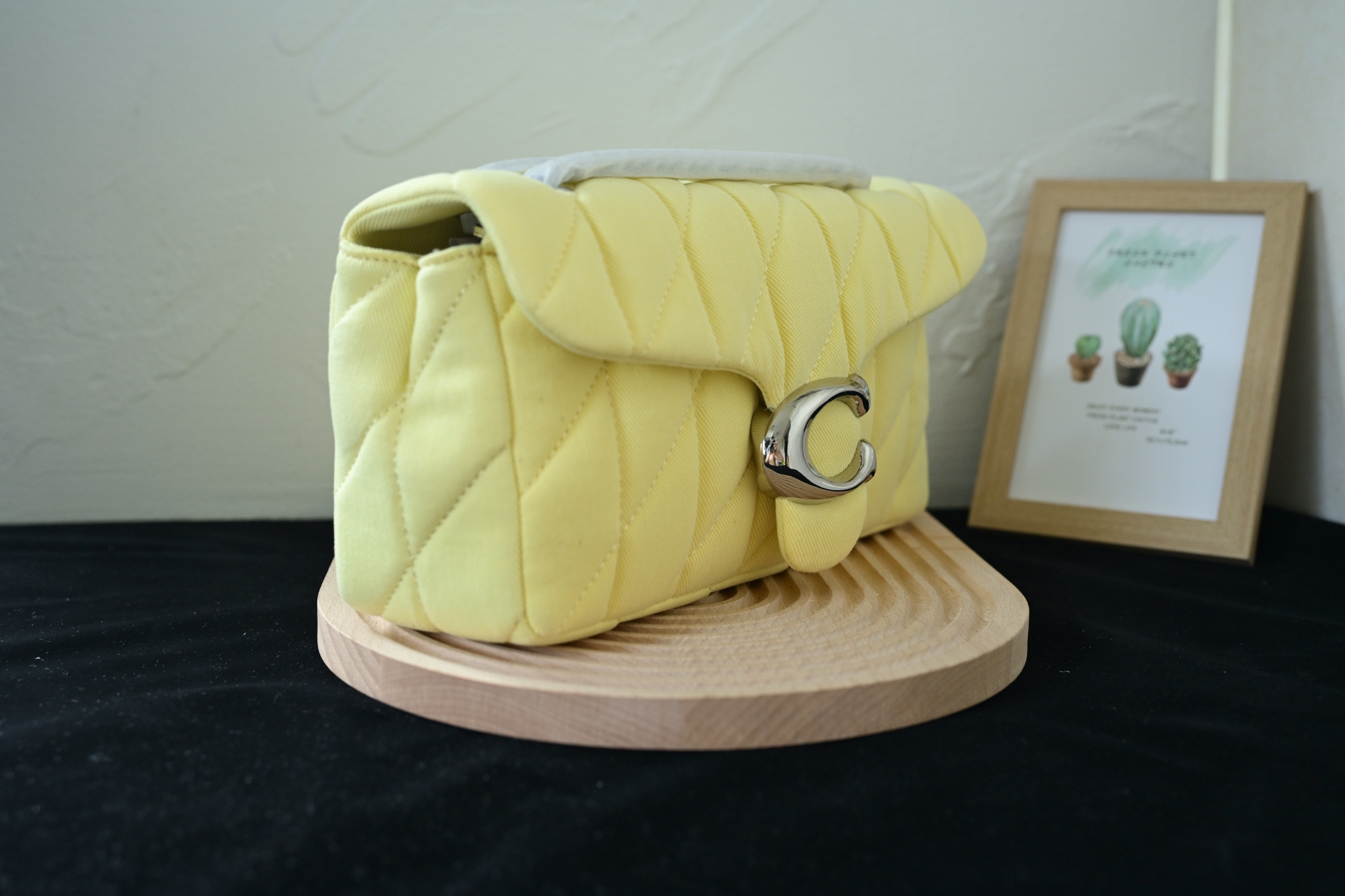 TABBY レディース 菱格丹宁布料 縫い酒神デニム ショルダーバッグ