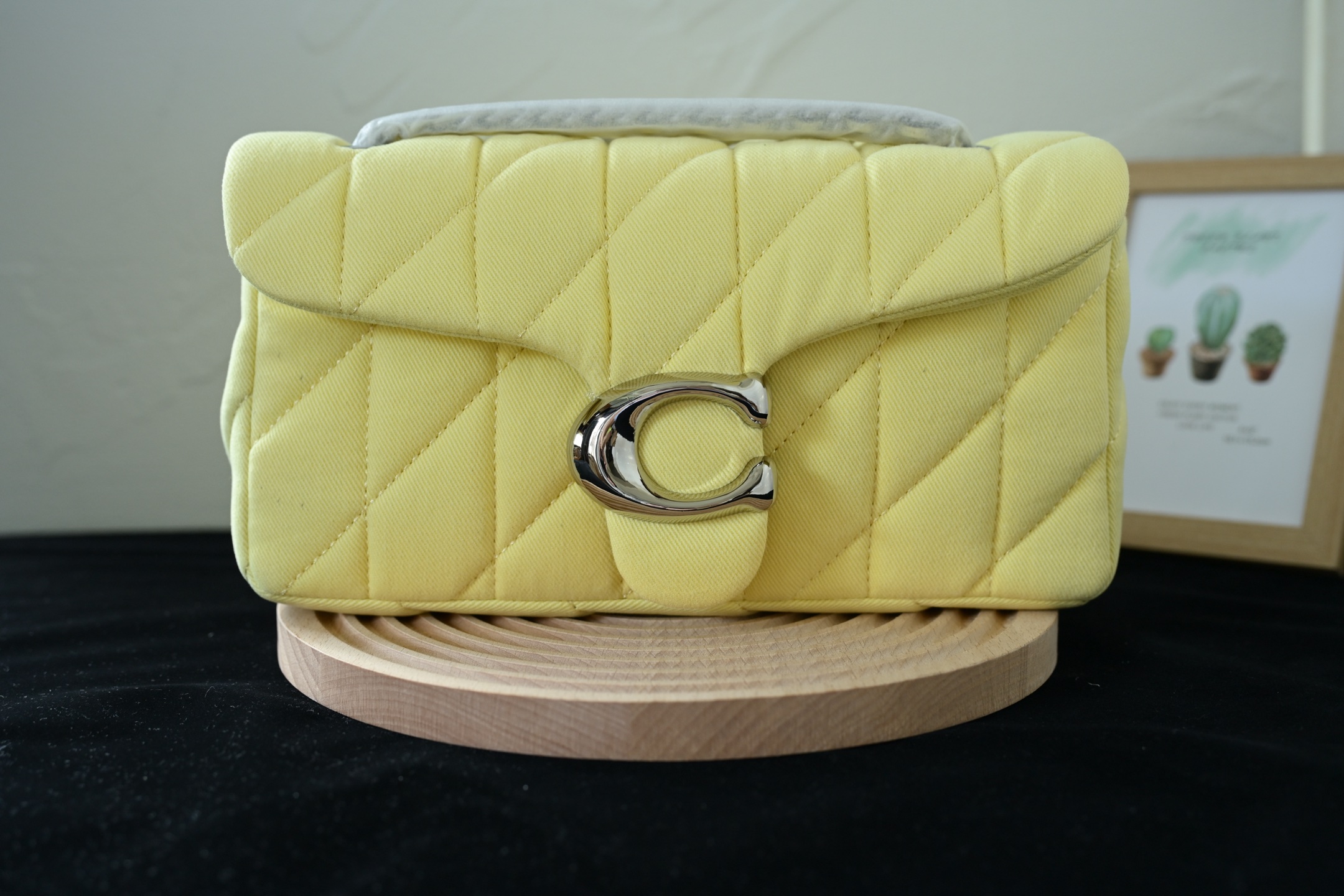 TABBY レディース 菱格丹宁布料 縫い酒神デニム ショルダーバッグ