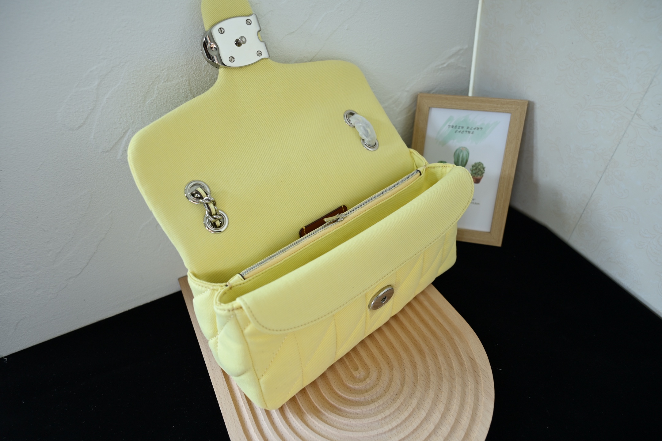 TABBY レディース 菱格丹宁布料 縫い酒神デニム ショルダーバッグ