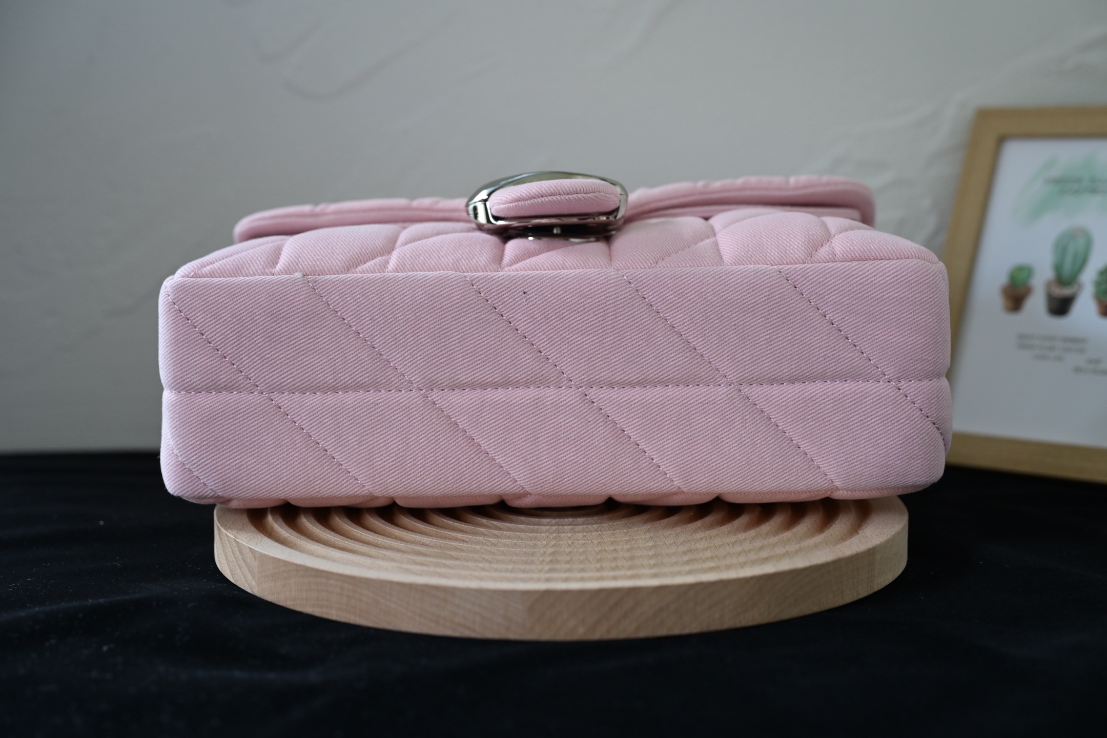 TABBY レディース 菱格丹宁布料 縫い酒神デニム ショルダーバッグ