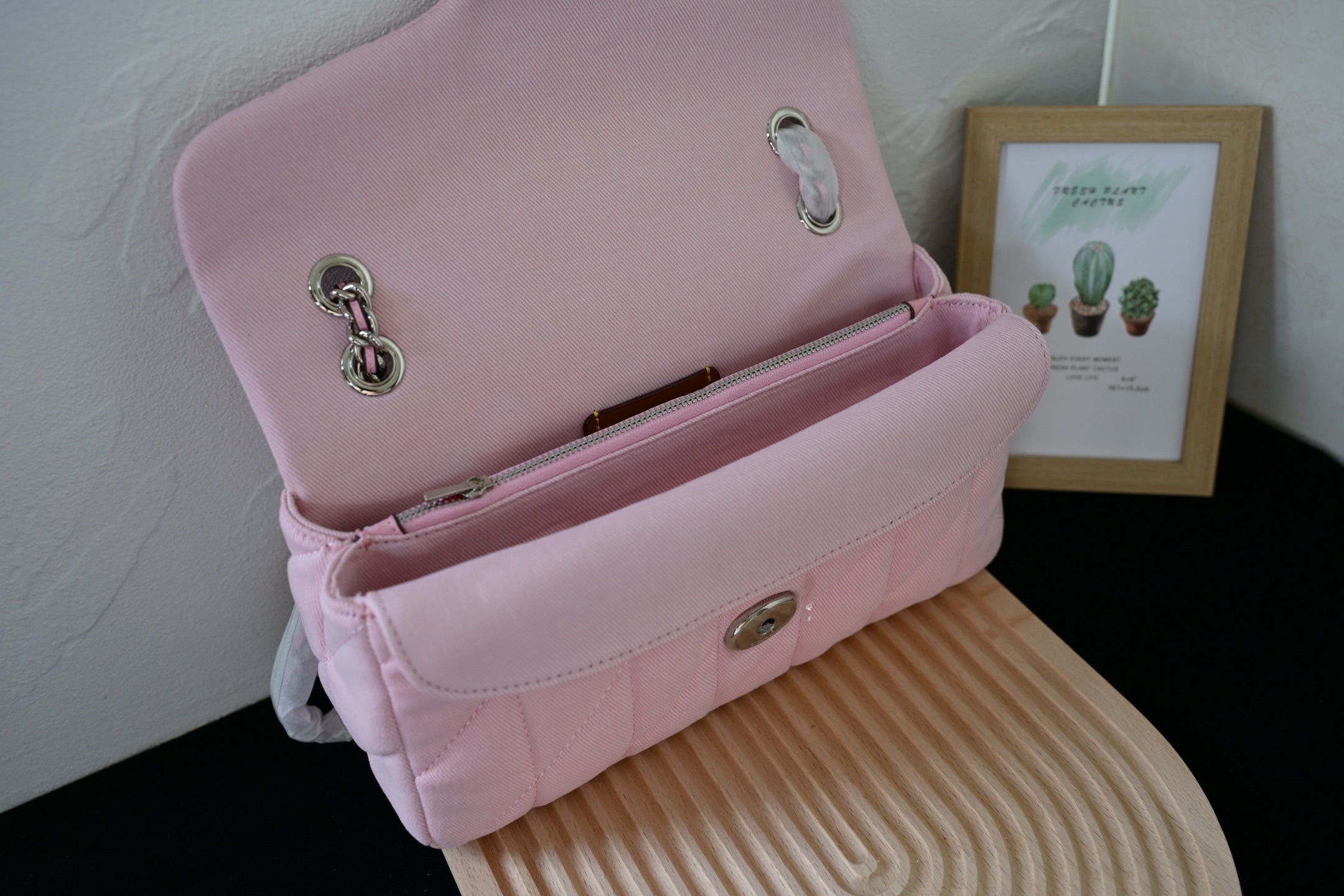 TABBY レディース 菱格丹宁布料 縫い酒神デニム ショルダーバッグ