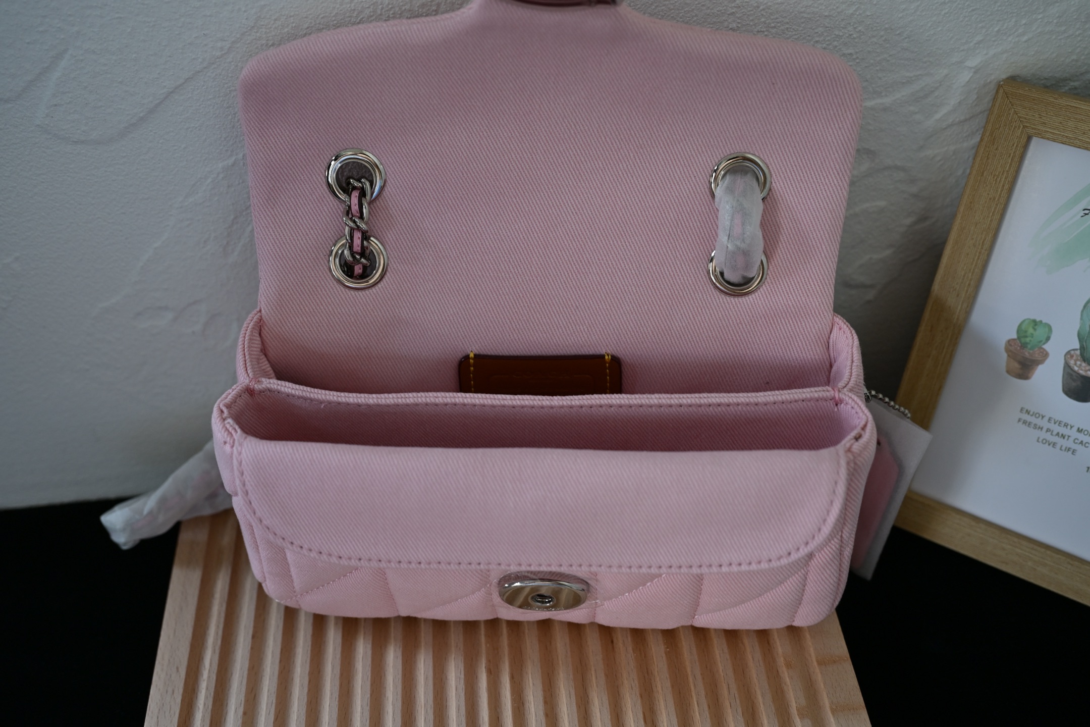 新作 TABBY 女士菱格丹宁布料 酒神牛仔布斜挎包