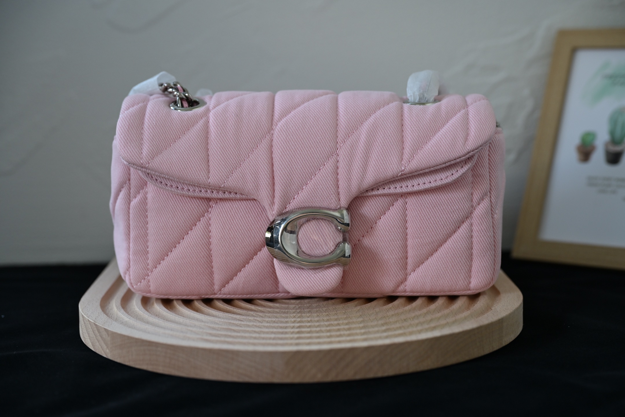 新作 TABBY 女士菱格丹宁布料 酒神牛仔布斜挎包