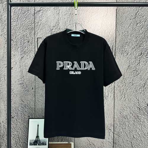 Prada Milano Logo T-Shirt, 2025 Spring/Summer, Heavy Cotton - Stylish and Chic 1 Prada Milano Logo T-Shirt, 2025 Spring/Summer, Heavy Cotton - Stylish and Chic