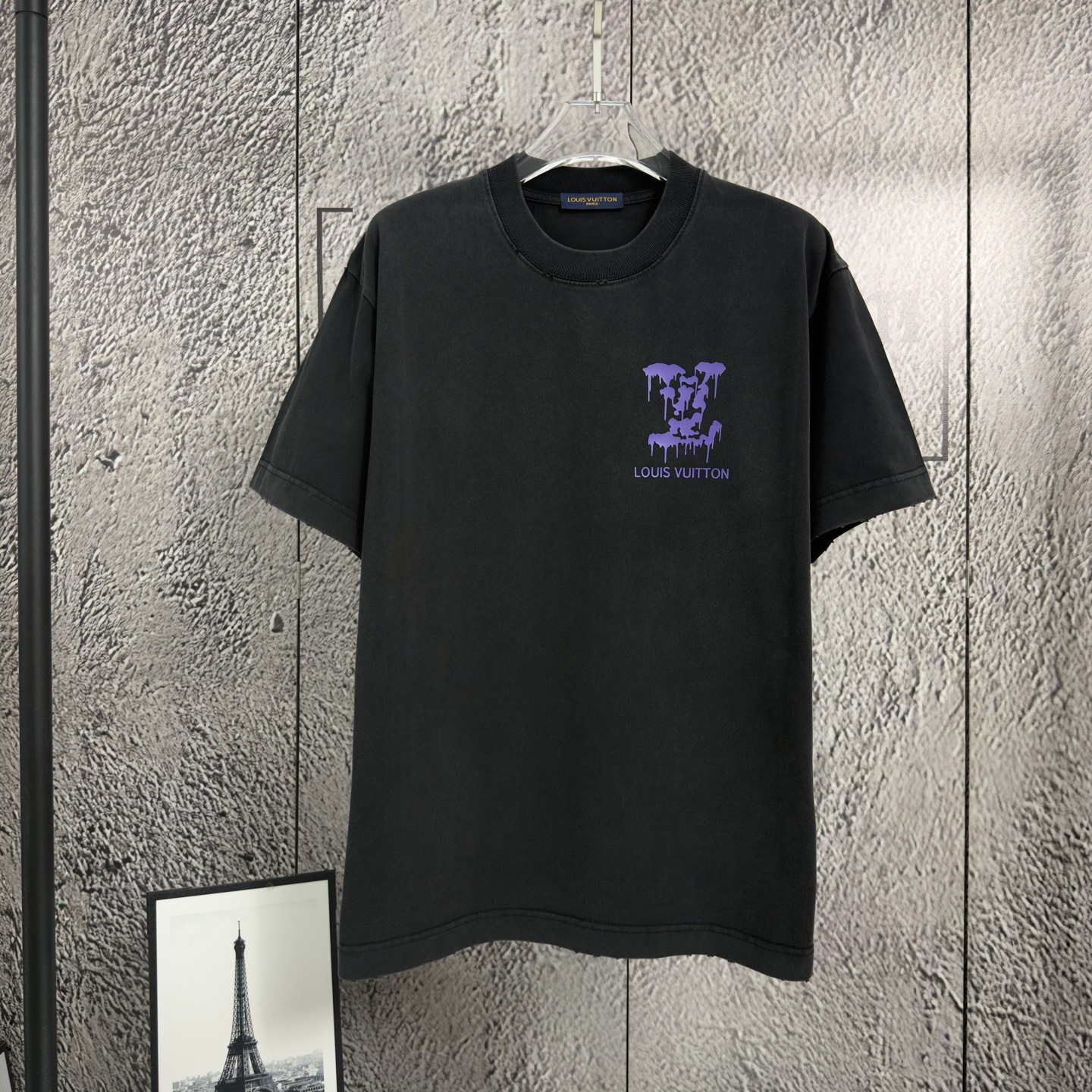 P85 𝙉𝙚𝙬⚜️LV Louis 》 2026 primavera y verano nueva camiseta de manga corta algodón puro pesado lavado y desgastado co…