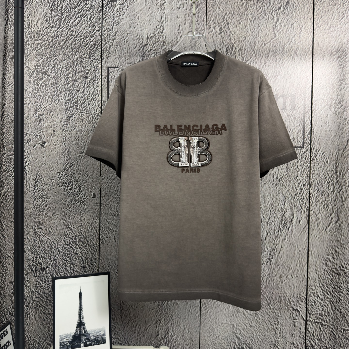 P80 𝙉𝙚𝙬⚜️París》 Camiseta de manga corta nueva de primavera/verano 2026, algodón puro pesado, lavado a la piedra, des…
