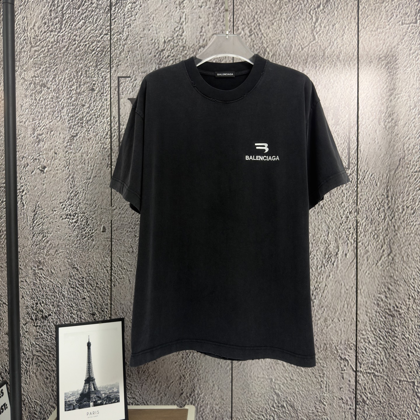 P85 𝙉𝙚𝙬⚜️París》 2026 primavera/verano nueva camiseta de manga corta, algodón puro pesado, lavado y desgastado, borda…