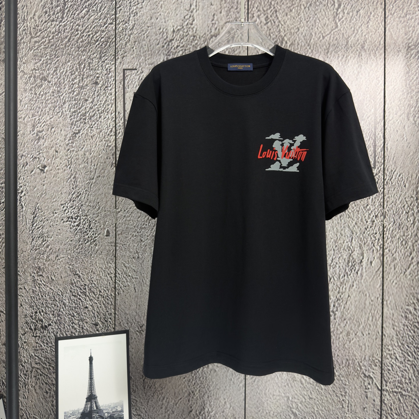 P85 𝙉𝙚𝙬⚜️LV Louis》 2026 primavera y verano nueva camiseta de manga corta algodón puro pesado cuero de espuma flocado…