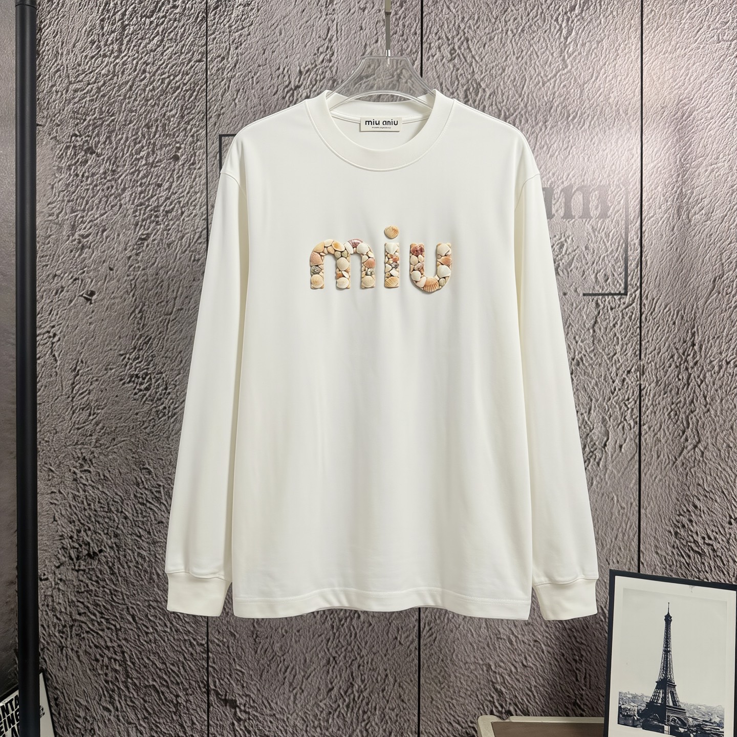 P110 《𝙉𝙚𝙬⚜️缪缪》 2026*Otoño/Invierno nueva manga larga 350g algodón puro estampado gelatina con parche unise…