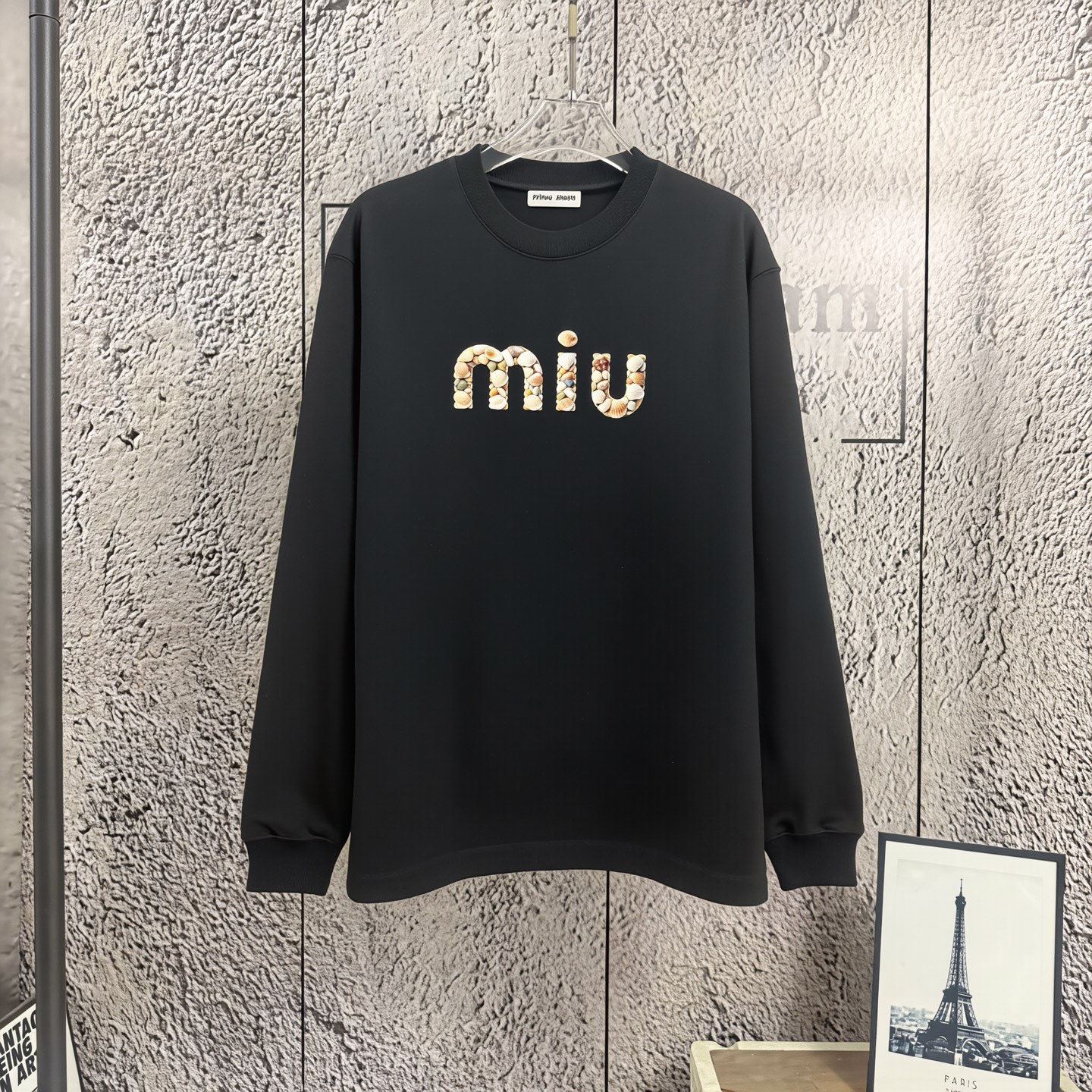 P110 《𝙉𝙚𝙬⚜️缪缪》 2026*Otoño/Invierno nueva manga larga 350g algodón puro estampado gelatina con parche unise…