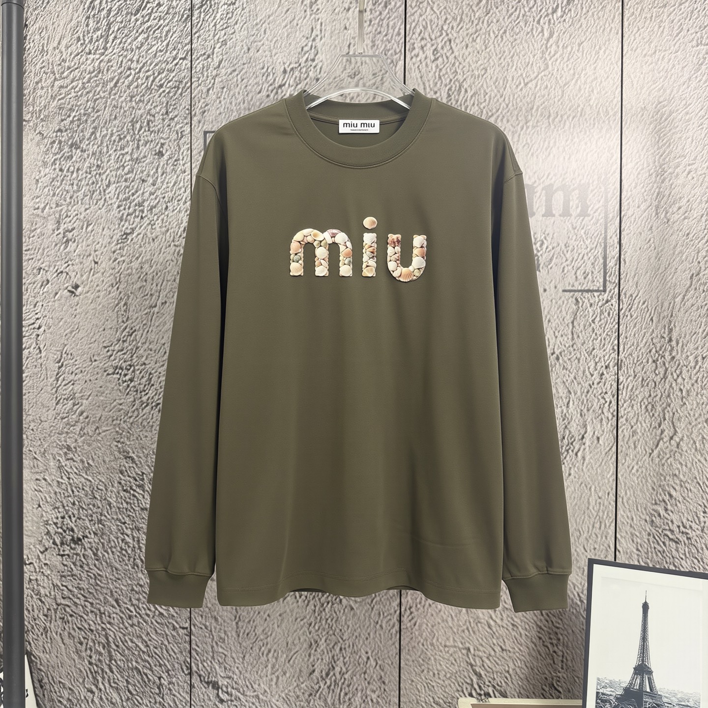 P110 《𝙉𝙚𝙬⚜️缪缪》 2026*Otoño/Invierno nueva manga larga 350g algodón puro estampado gelatina con parche unise…