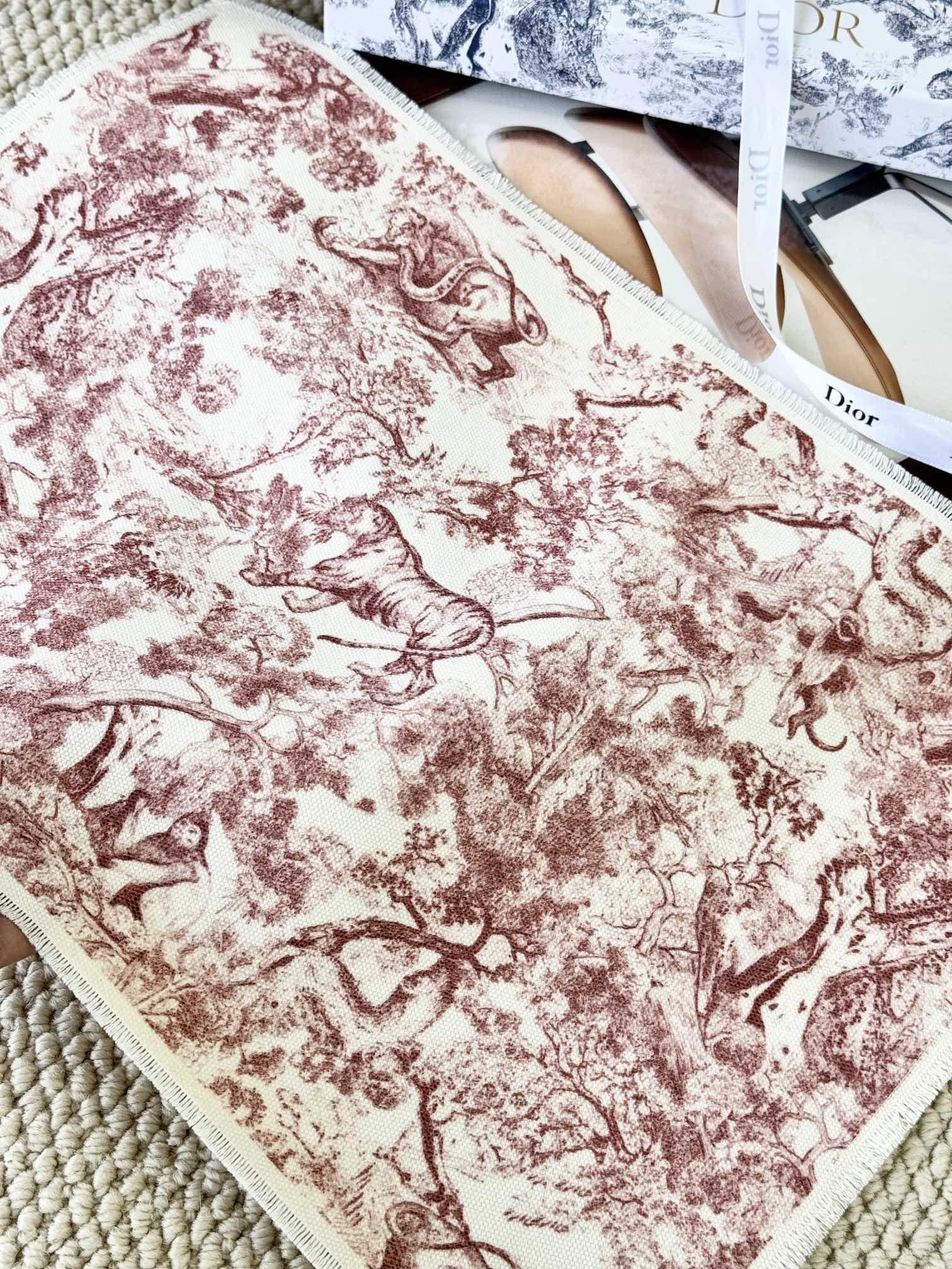 Summer Toile de Jouy Print Placemat featuring a classical ink-wash aesth - Comprehensive 6