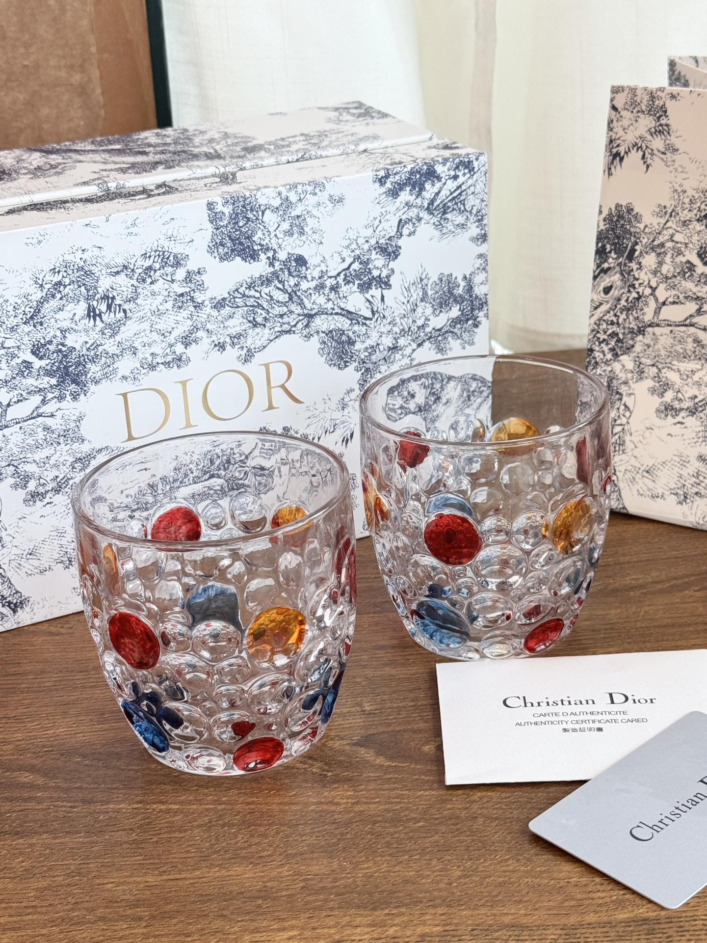 Dior Set of Two Tumbler Glasses Clear Multicolor Borosilicate Glass 2 i1740323246 8221 0