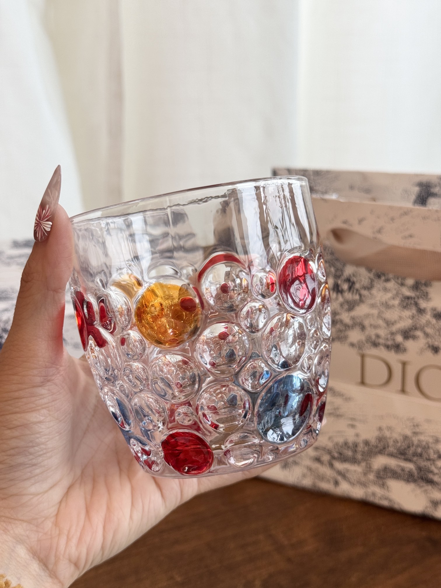 Dior Set of Two Tumbler Glasses Clear Multicolor Borosilicate Glass 6 i1740323247 4071 4