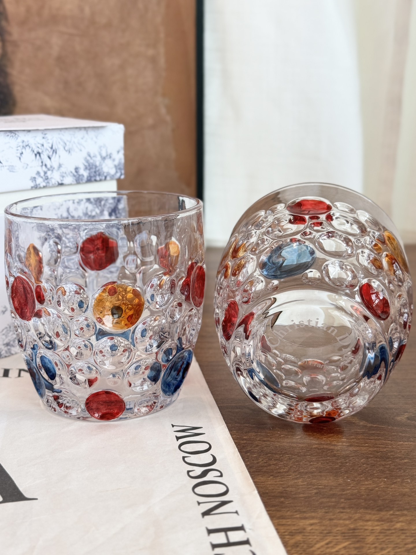 Dior Set of Two Tumbler Glasses Clear Multicolor Borosilicate Glass 4 i1740323247 6839 6