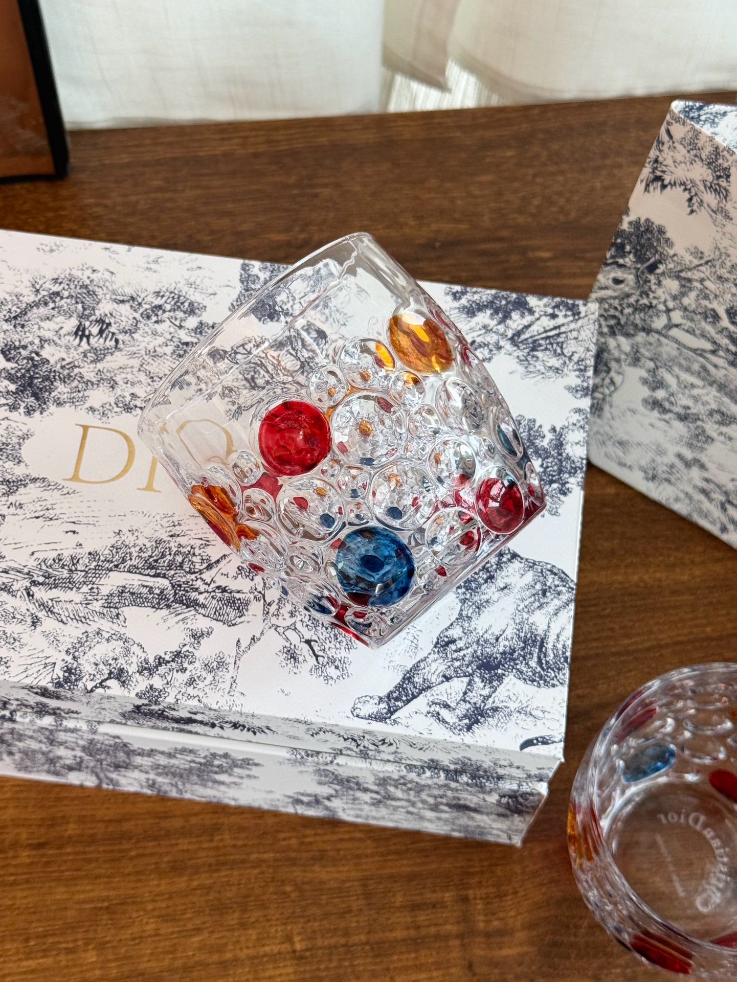 Dior Multicolor Dots Tumbler, Hand-Painted Crystal Glass, Home Decor 2 i1741028227 5698 0