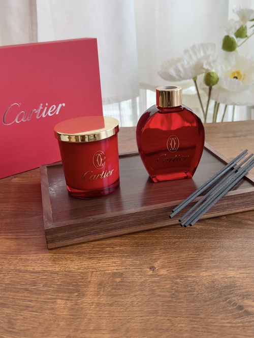 Cartier Fragrance Gift Set - Luxurious Scented Candle and Reed Diffuser