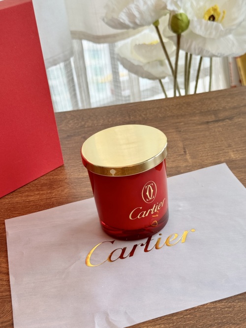 Cartier Red Suede Boudoir Scented Candle - Peony & Leather Aroma 1 Cartier Red Suede Boudoir Scented Candle - Peony & Leather Aroma