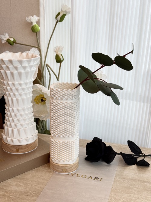 Bvlgari White Ceramic Vase, Modern Floral Vase for Home Decor, Unique Gift 1 Bvlgari White Ceramic Vase, Modern Floral Vase for Home Decor, Unique Gift