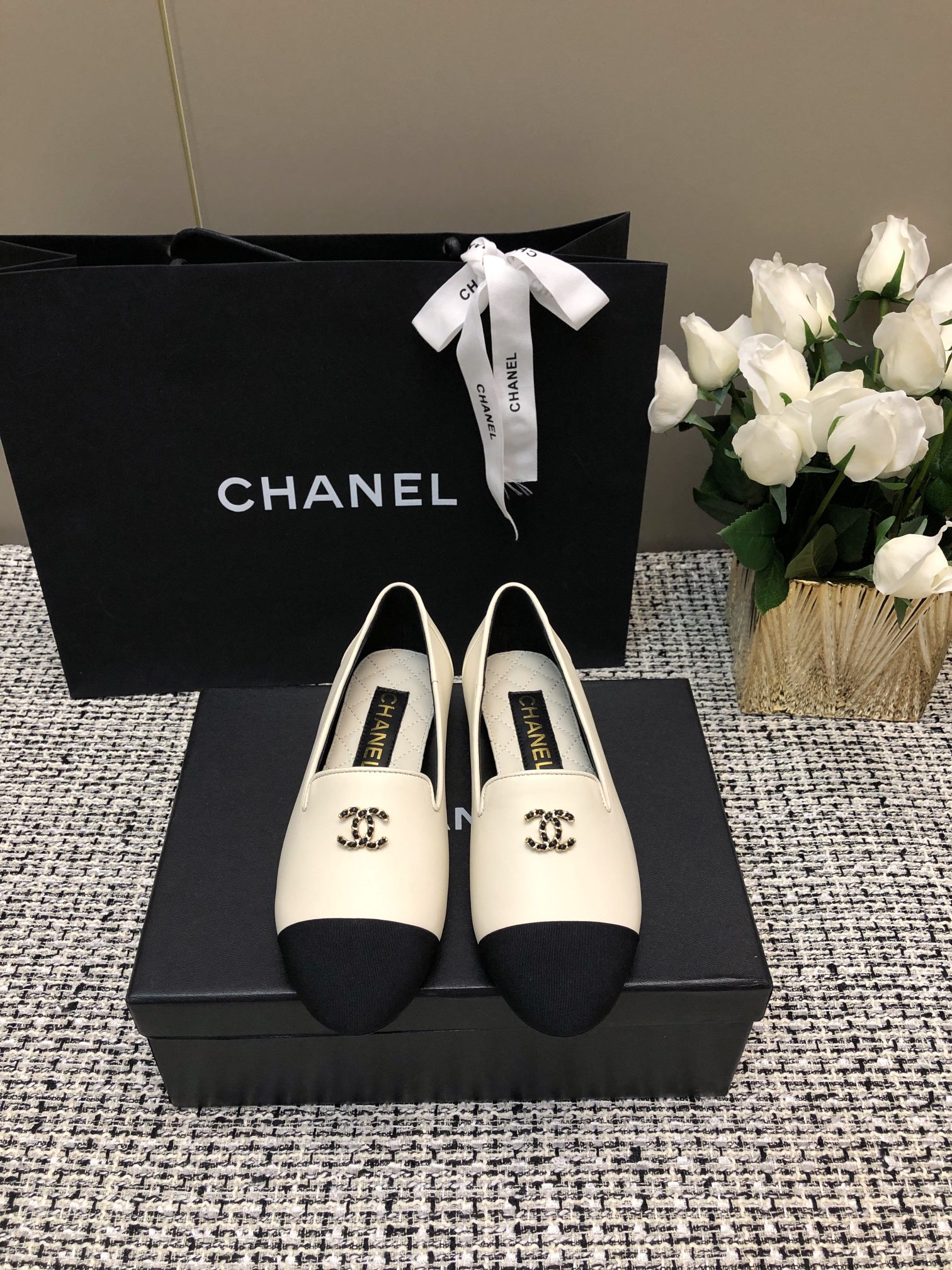 Chanel Women's 23c CC Loafers Lambskin Leather Dress Shoes 3 a1696762305631 3887