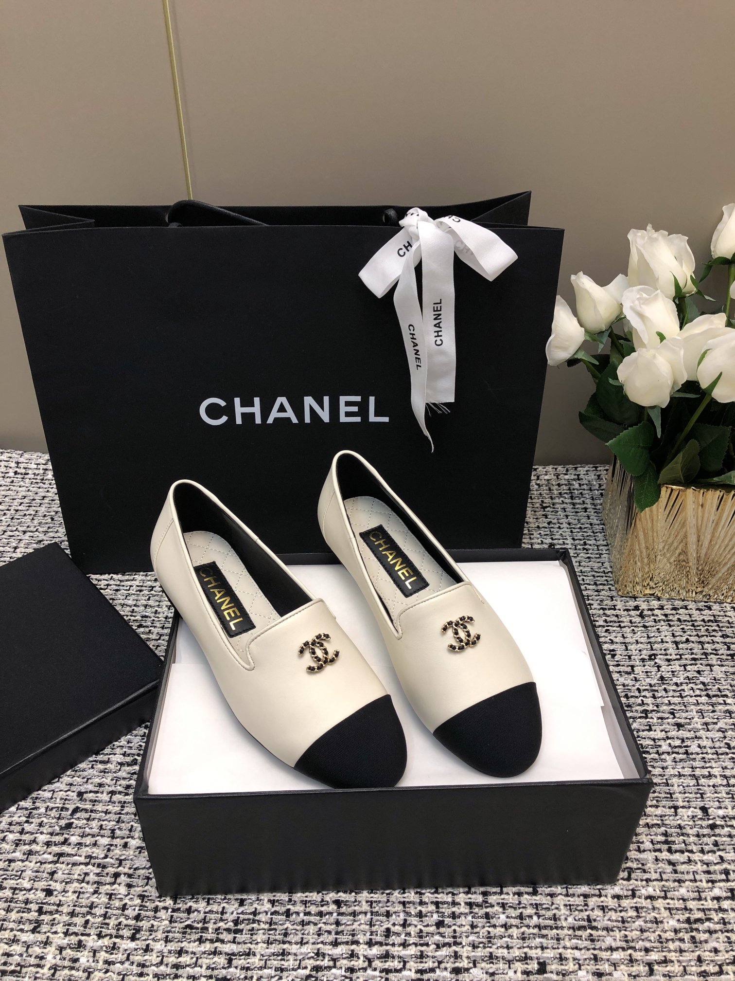 Chanel Women's 23c CC Loafers Lambskin Leather Dress Shoes 2 a1696762305939 1016