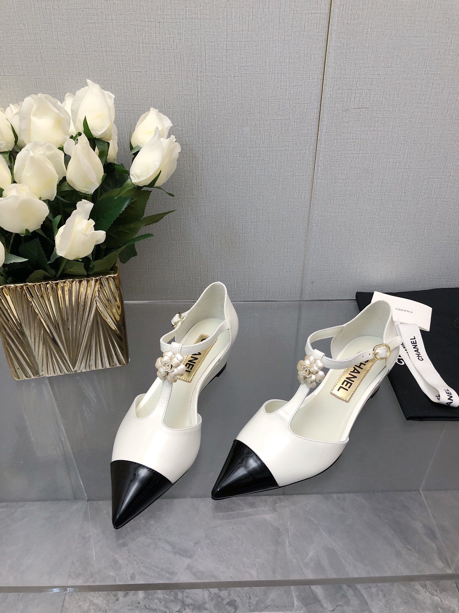 Chanel 25K T-Strap Camellia Wedge Sandals,Lambskin Leather,Comfortable 4 i1701075343 893 5