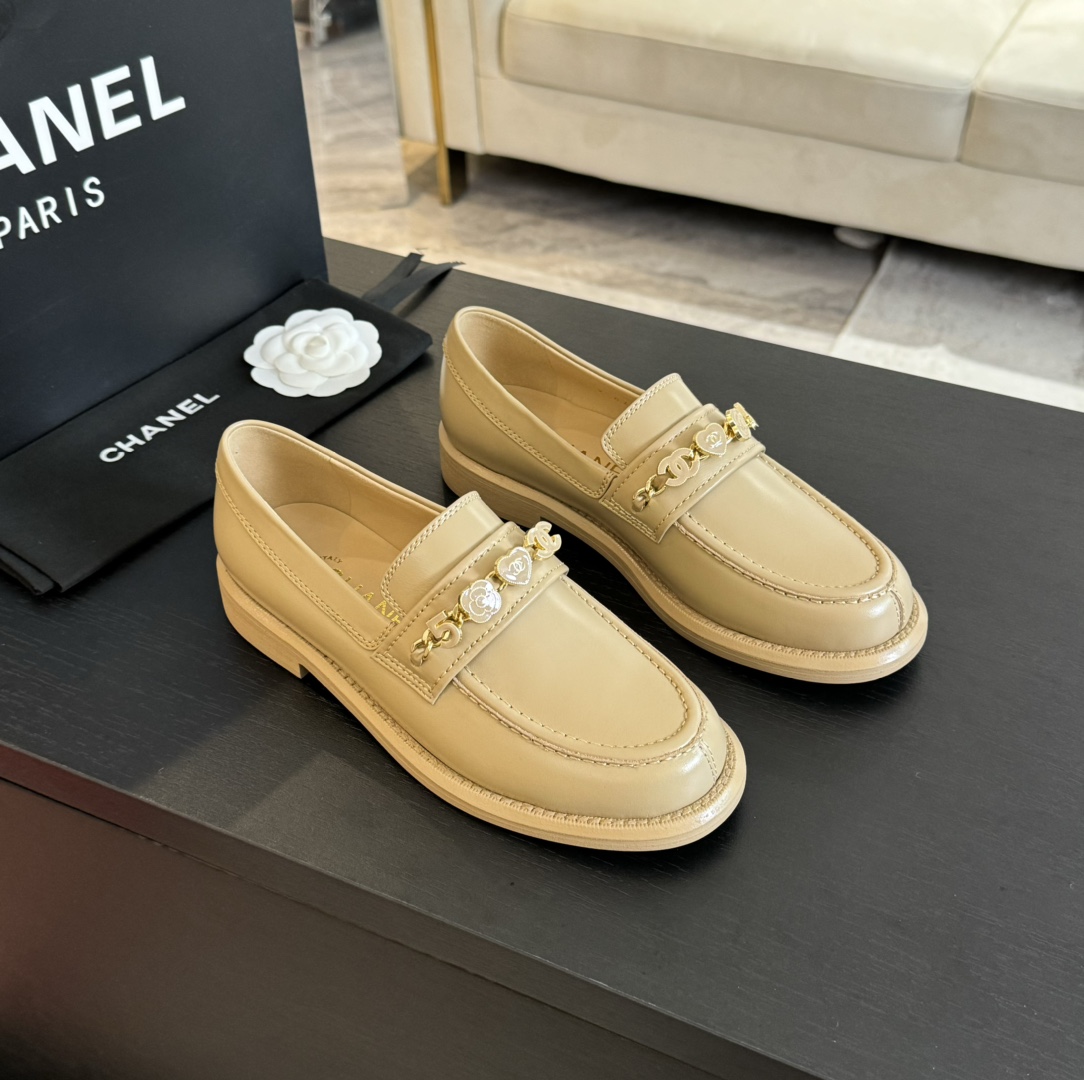 Chanel 24A Women's Loafers - Classic Design, Comfortable, Beige, Size 35-40 1 Chanel 24A Women's Loafers - Classic Design, Comfortable, Beige, Size 35-40