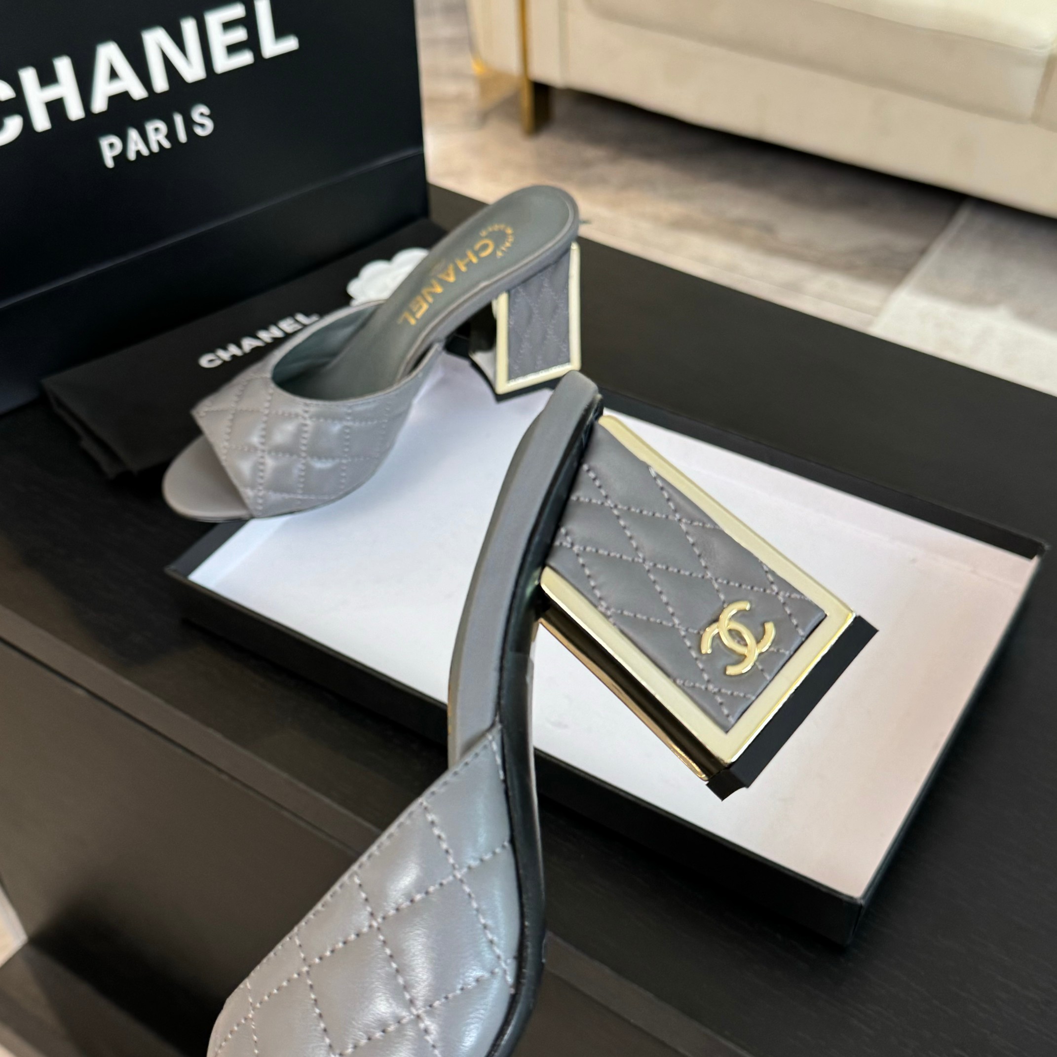 Chanel 24SS Mary Jane Mules Lambskin Leather Block Heel Sandals 5 a1722971453693 6410