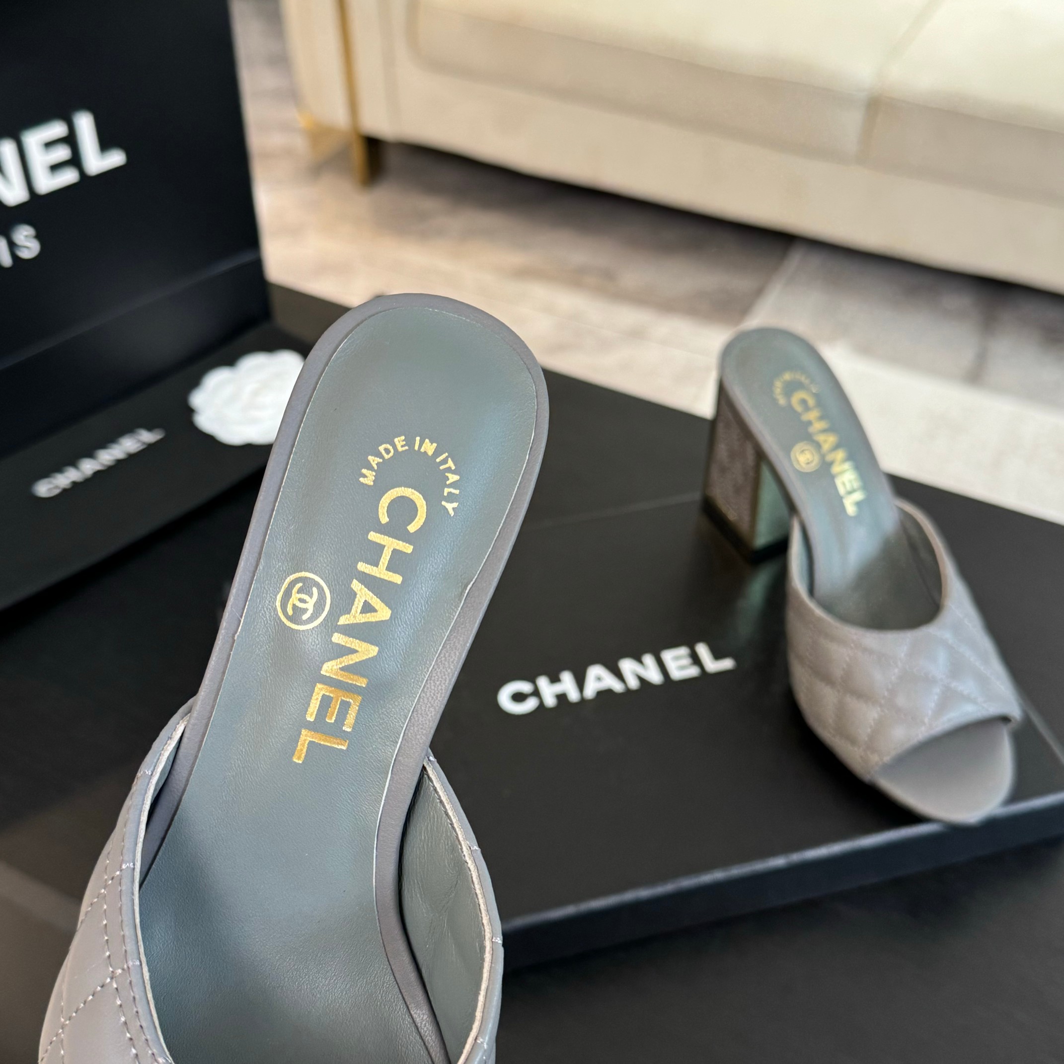 Chanel 24SS Mary Jane Mules Lambskin Leather Block Heel Sandals 9 a1722971463601 3173