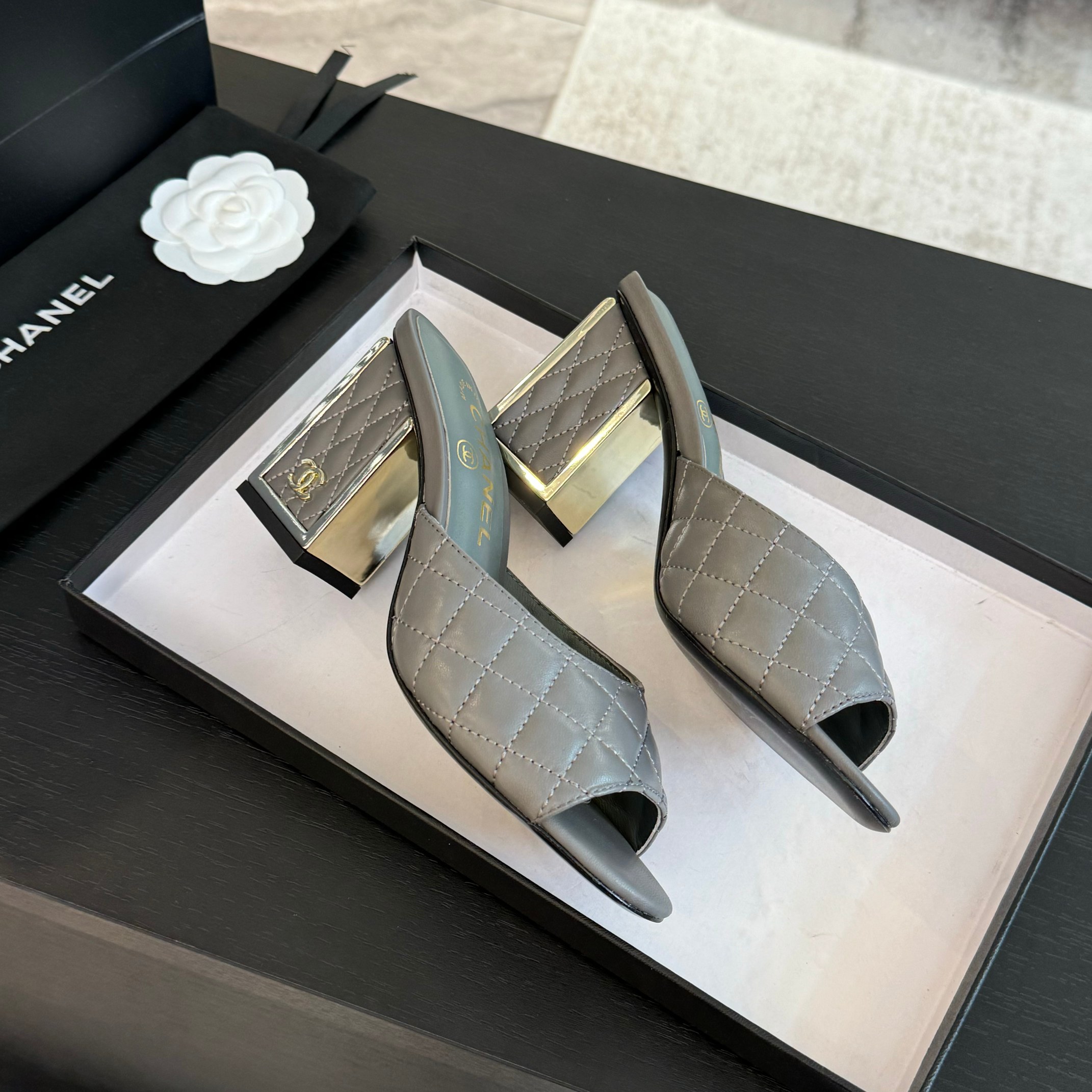 Chanel 24SS Mary Jane Mules Lambskin Leather Block Heel Sandals 10 a1722971463602 0200