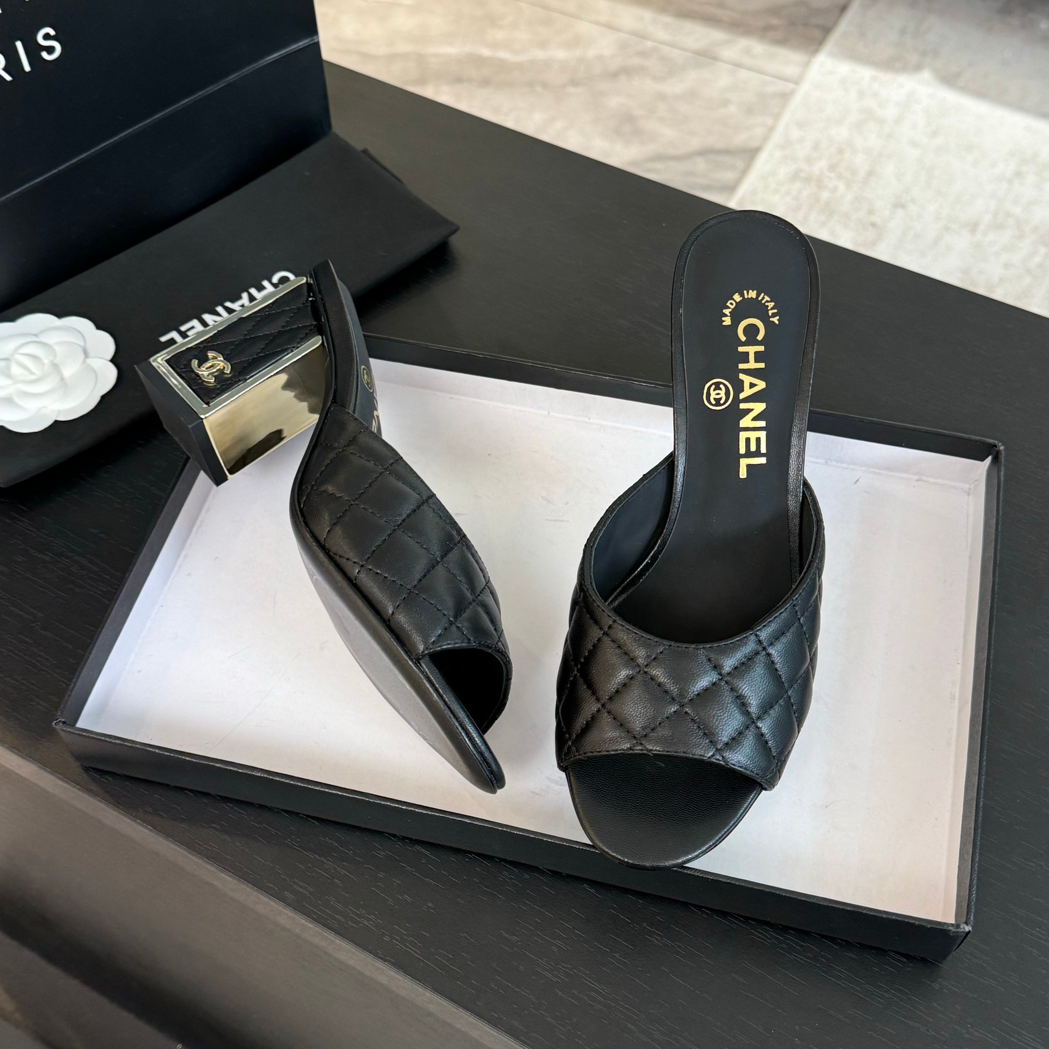 Chanel 24SS Mary Jane Mules - Chic Quilted Leather Heeled Sandals 6 a1722971525894 7274