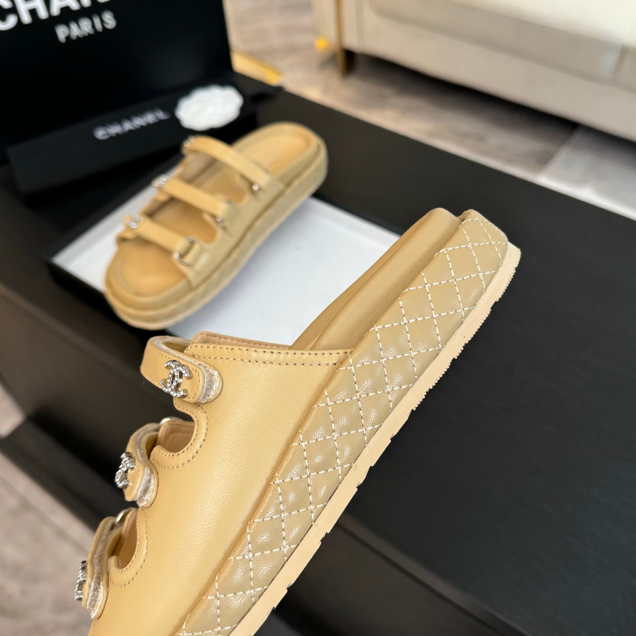 Chanel Sandals: Lambskin, Imported Satin Lining, and Custom Foam Sole 8 a1734085867226 0716